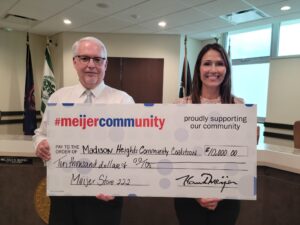MHCC receives a $10,000.00 donation from Meijer Store in Madison Heights!